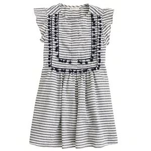 J.Crew Girls Stripe Pom-Pom Dress Size 12